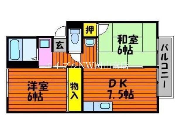 岡山駅 バス25分  浜野入口下車：停歩10分 2階の物件間取画像